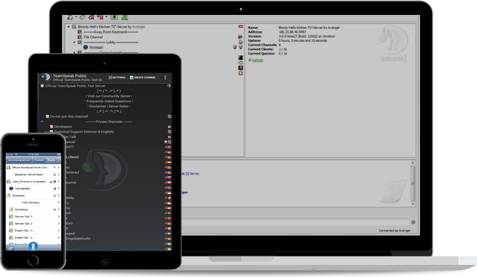 Screenshots von Teamspeak für iPhone/iPad, Windows und Mac OS