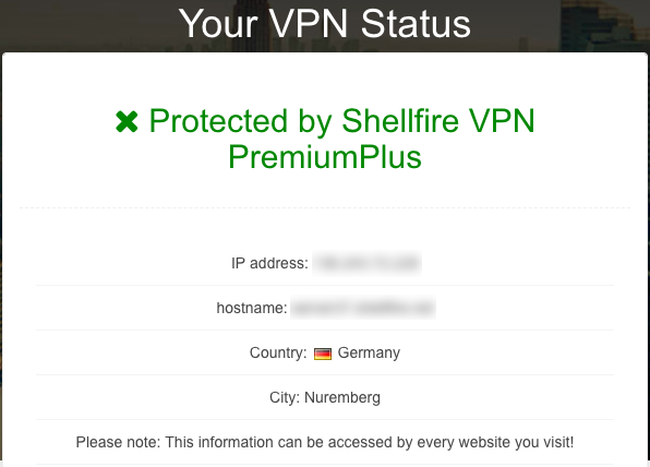 Shellfire VPN protected