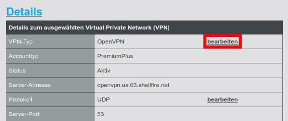 VPN Typ ändern