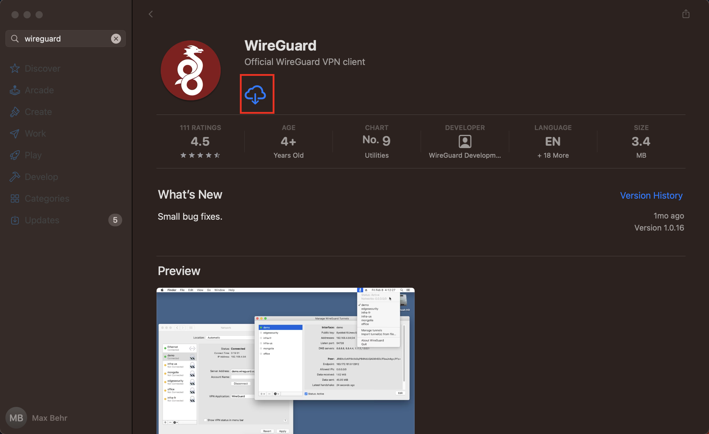 Wireguard app install