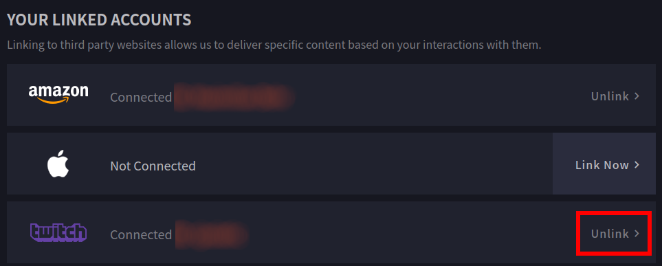 Unlink you Twitch account from your Krafton ID